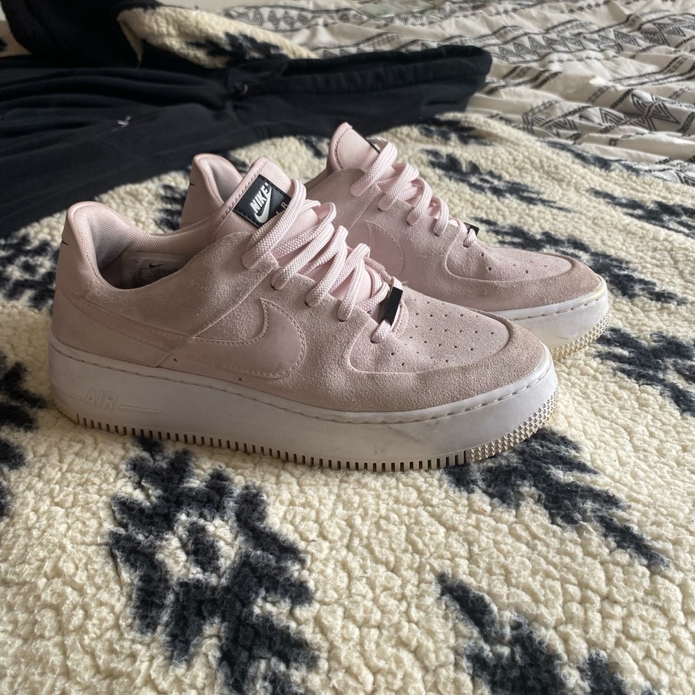 Pink suede Nike air forces